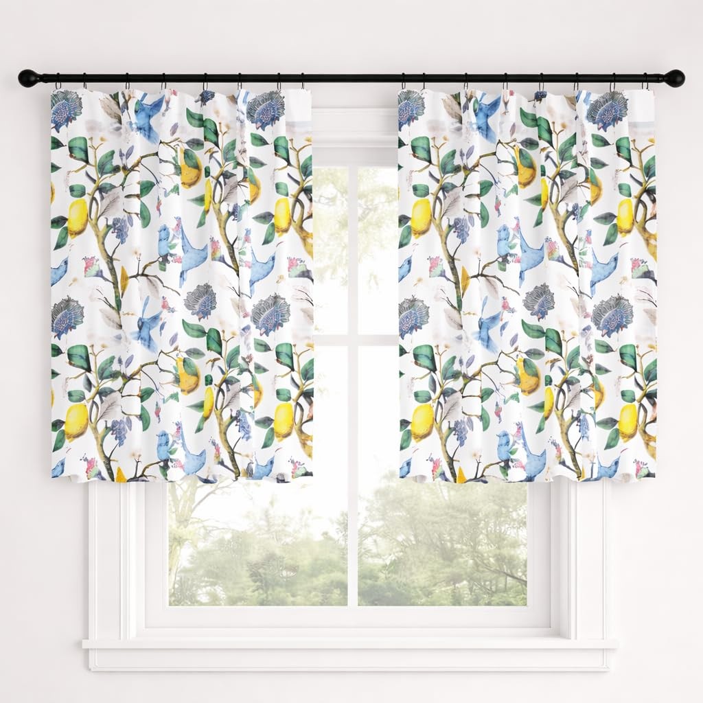Drapenova White Small Window Half Curtains Kitchen 36 Inch Length Pinch Pleated