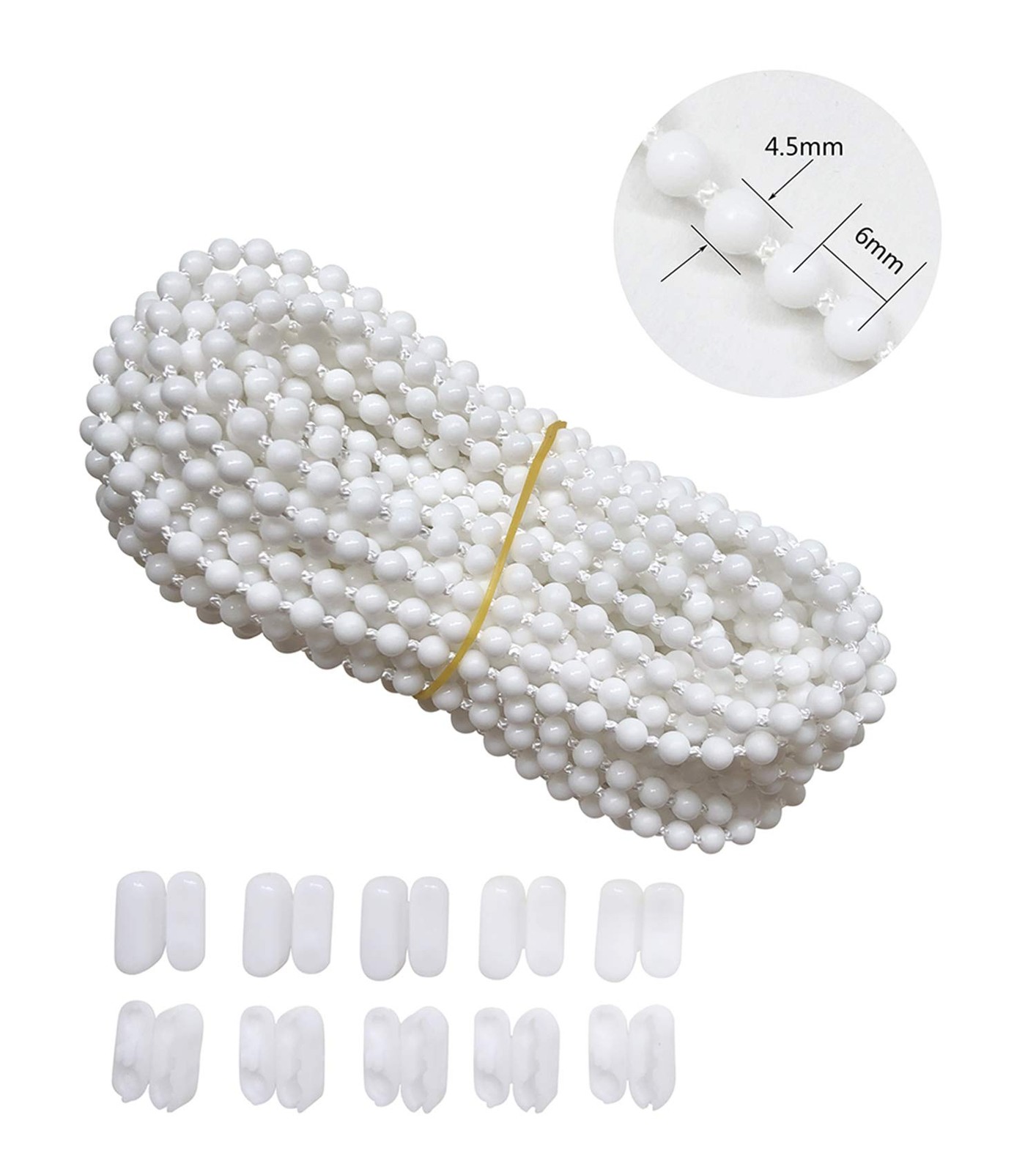 10 Meters 10.94 Yards with 10 PCS of Connectors for Roller Blind Bead Chain C…