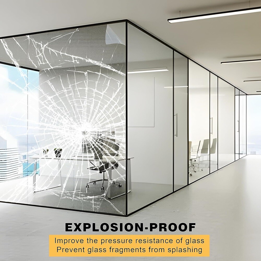 4/8Mil Security Window Film Clear Self-Adhesive Anti Shatter Glass UV Protection