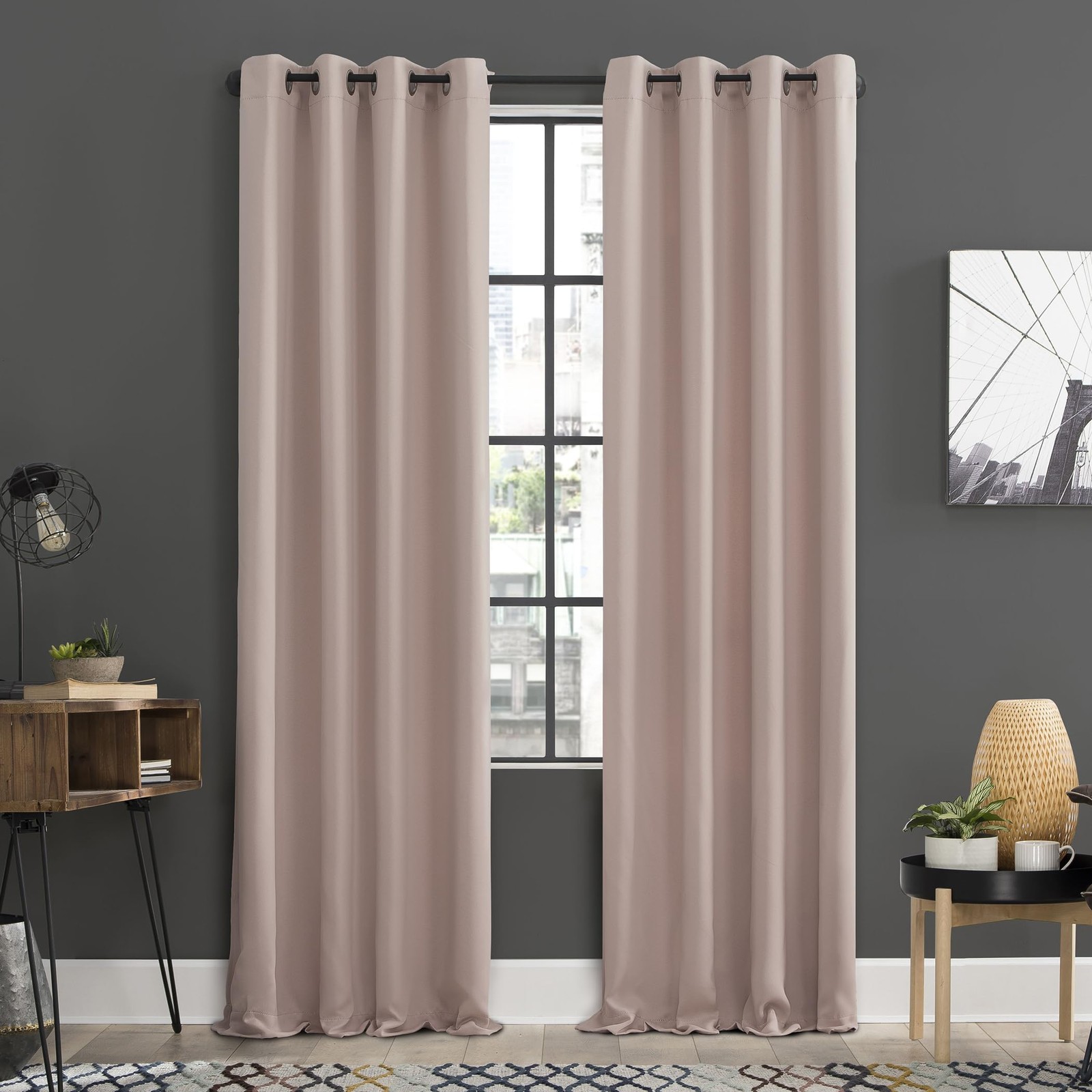 Soho Blackout Curtains, Energy Efficient, Eyelet, 137.2 x 213.4 Inches, Blu…
