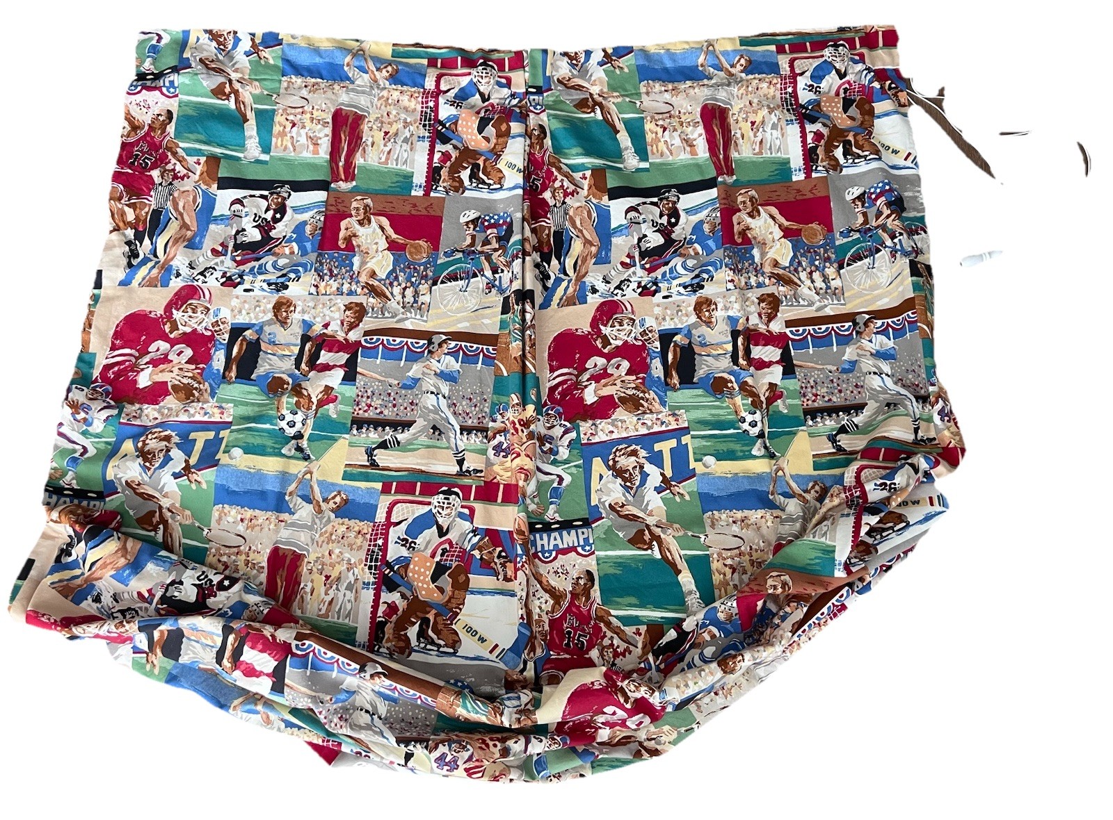 THIS END UP Boys-Sports Theme Window Curtain/Roman Shade 45″W 62″L MINT