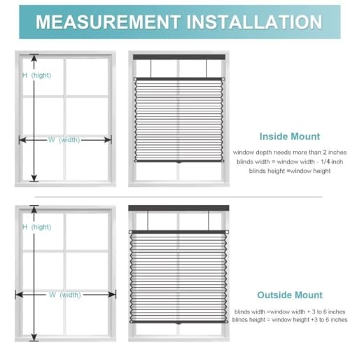 Top Down Bottom Up（TDBU Cellular Shades, 1.5 inch 32″W x 72″H Gray-blackout