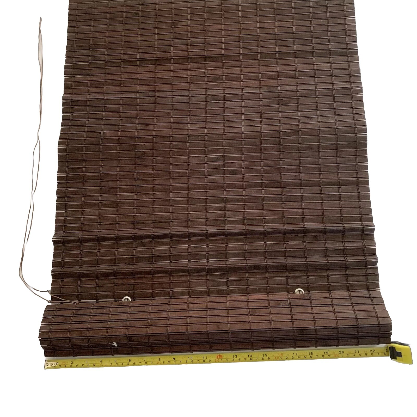 2 Natural Woven Roman Shades With Rear Lift Cords For Child Safety 23W 60L