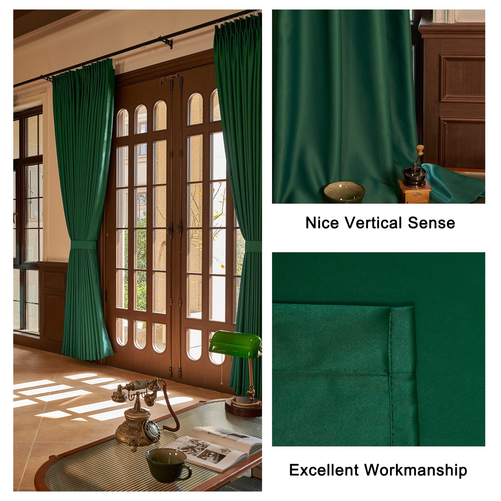 Huto Pinch Pleat Curtains 84 Inches Long Blackout Window Treatment For Bedroom