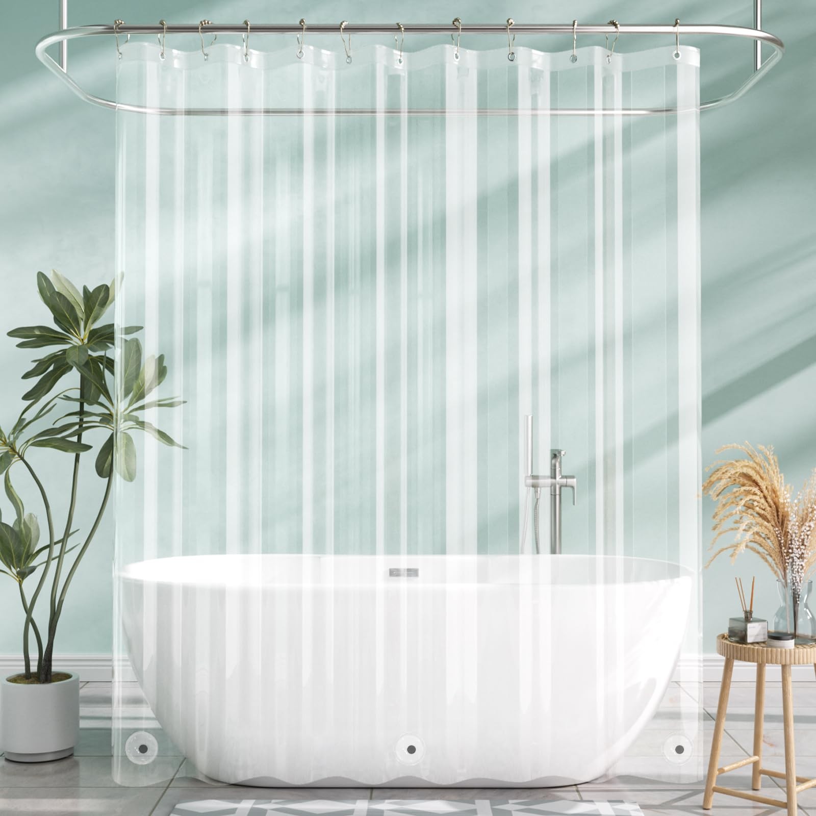 AmazerBath Shower Curtain Liner, 72×72 Clear 72″W x 72″L (Pack of 1),
