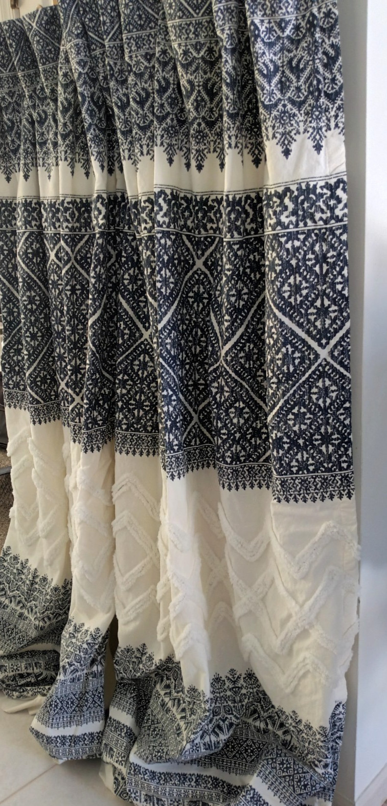 INK+IVY 100% Cotton 2 Panels Curtain Chenille 48”x 80” Geometric Boho Farmhouse