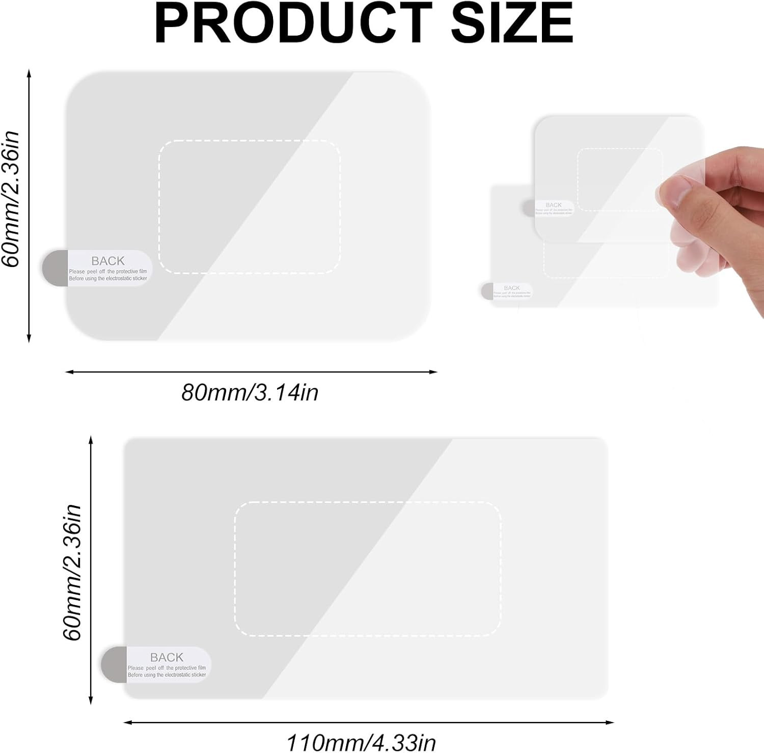 8 Pcs Windshield Electrostatic Sticker, Windshield Sticker Static Cling Window F