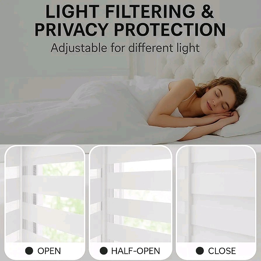 5 Count Cordless Zebra Window Shades, Indoor Blinds, Guard Blinds, W 57″ X H 72″