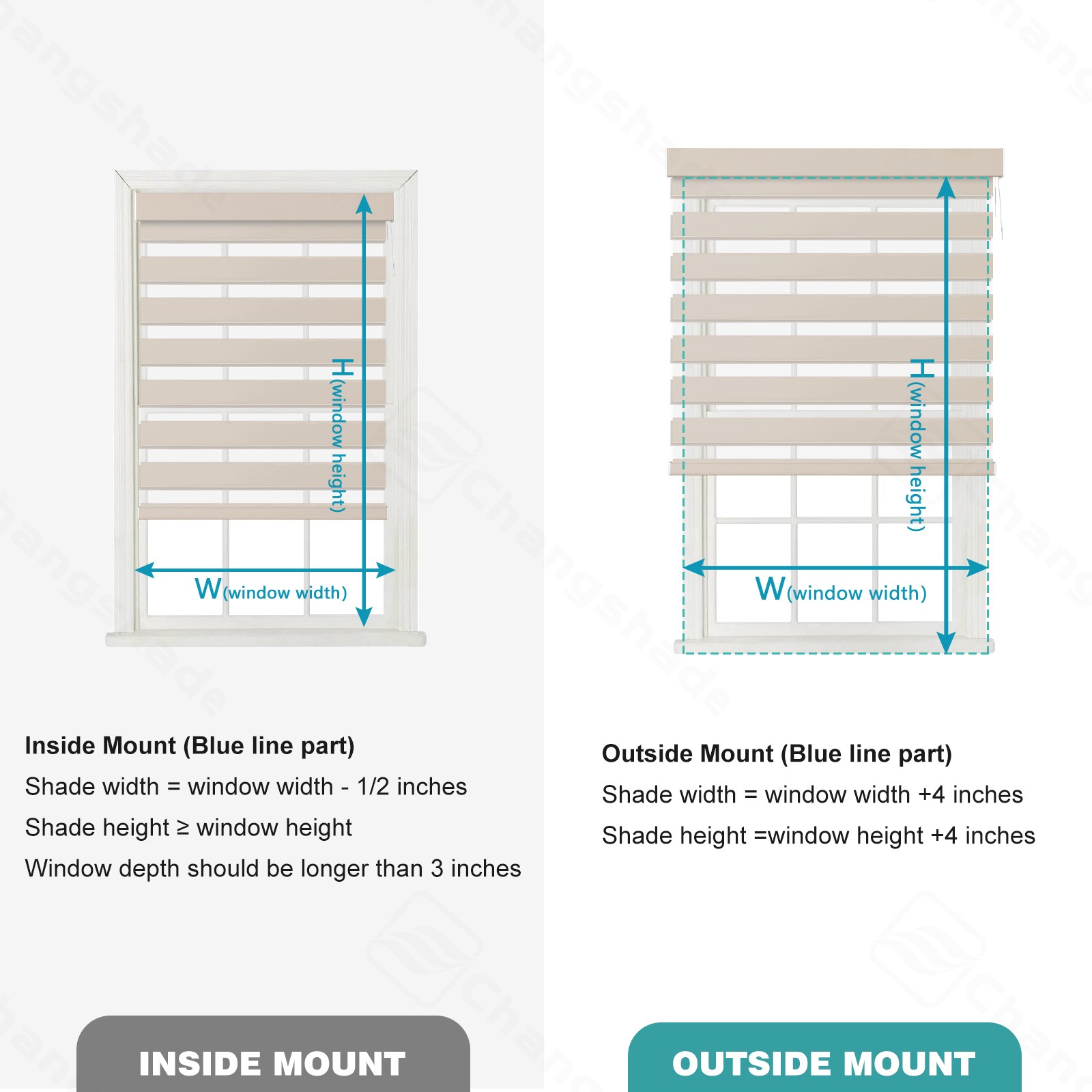 Changshade CUSTOM Smart Motorized Zebra Shades Remote Control Roller Blinds