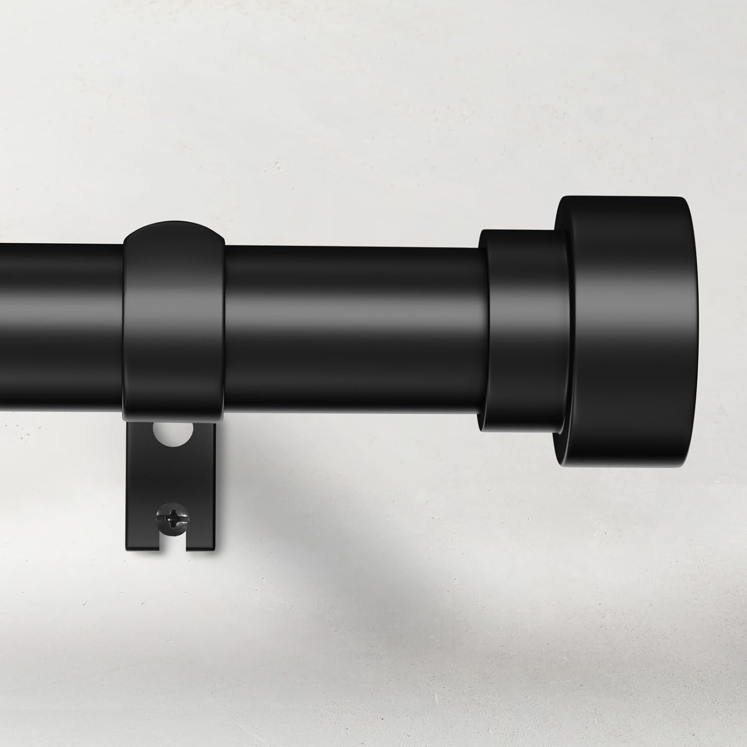 Black Curtain Rods for Windows 48 to 84 Inch (4-7 Feet), 1 Inch Diameter Adjusta