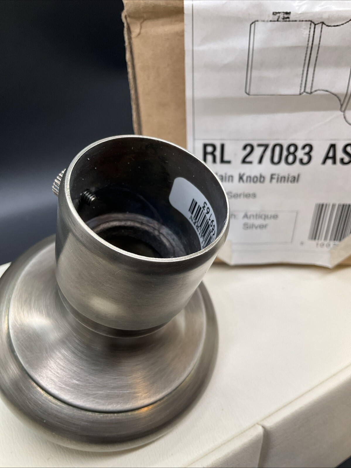 Vtg. Ralph Lauren Home Antique Silver Plain Knob 1.5 Series