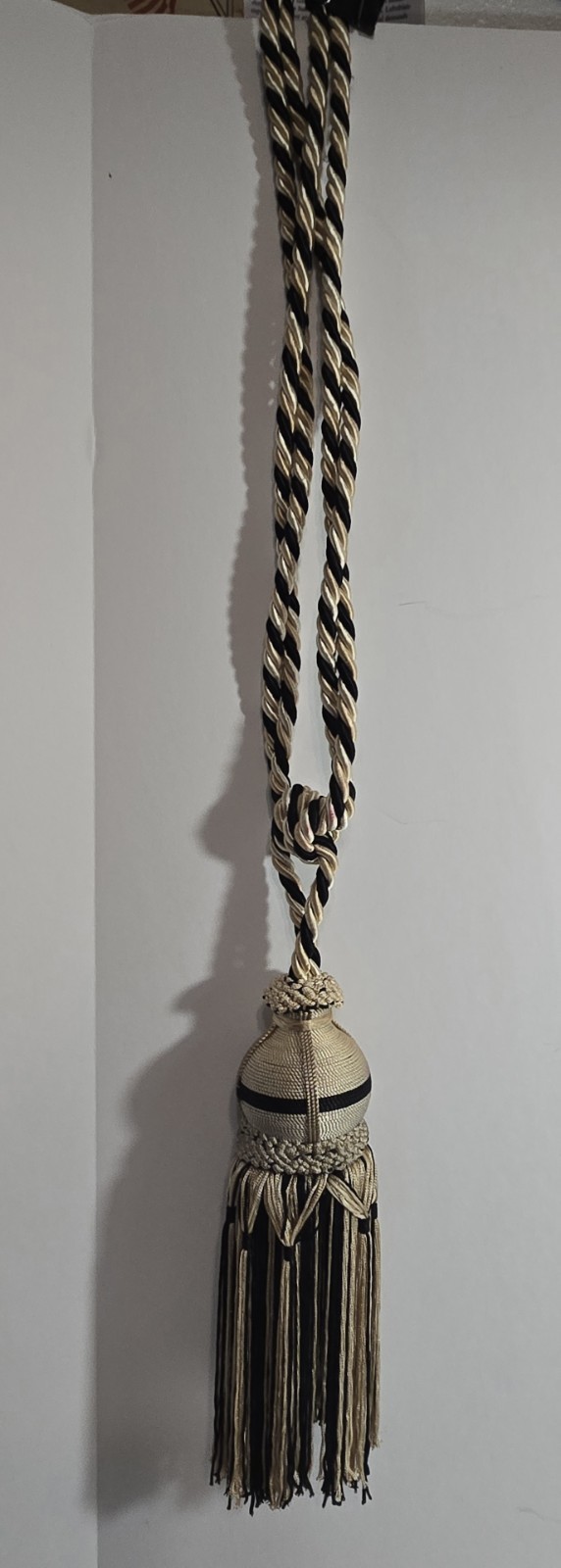 Fancy Large Curtain Tie Back Tassels Gold/Black Color