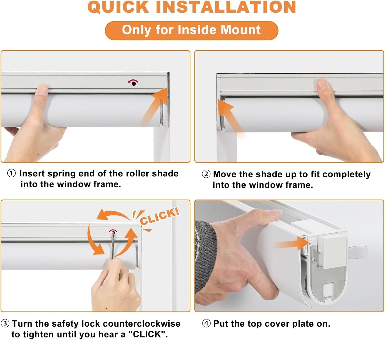 NEW Cordless Blackout Roller Shades for Windows Room Darkening Sz 23W x 72H