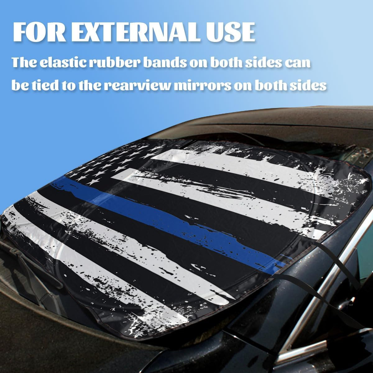 American Flag Windshield Sunshades, UV Protection, Blocks Sunlight, Fits Most Se