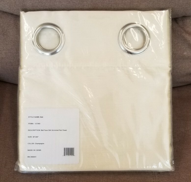 38″x84″ Champagne Bali Pair Panel, Faux Silk, Grommet, Duck River