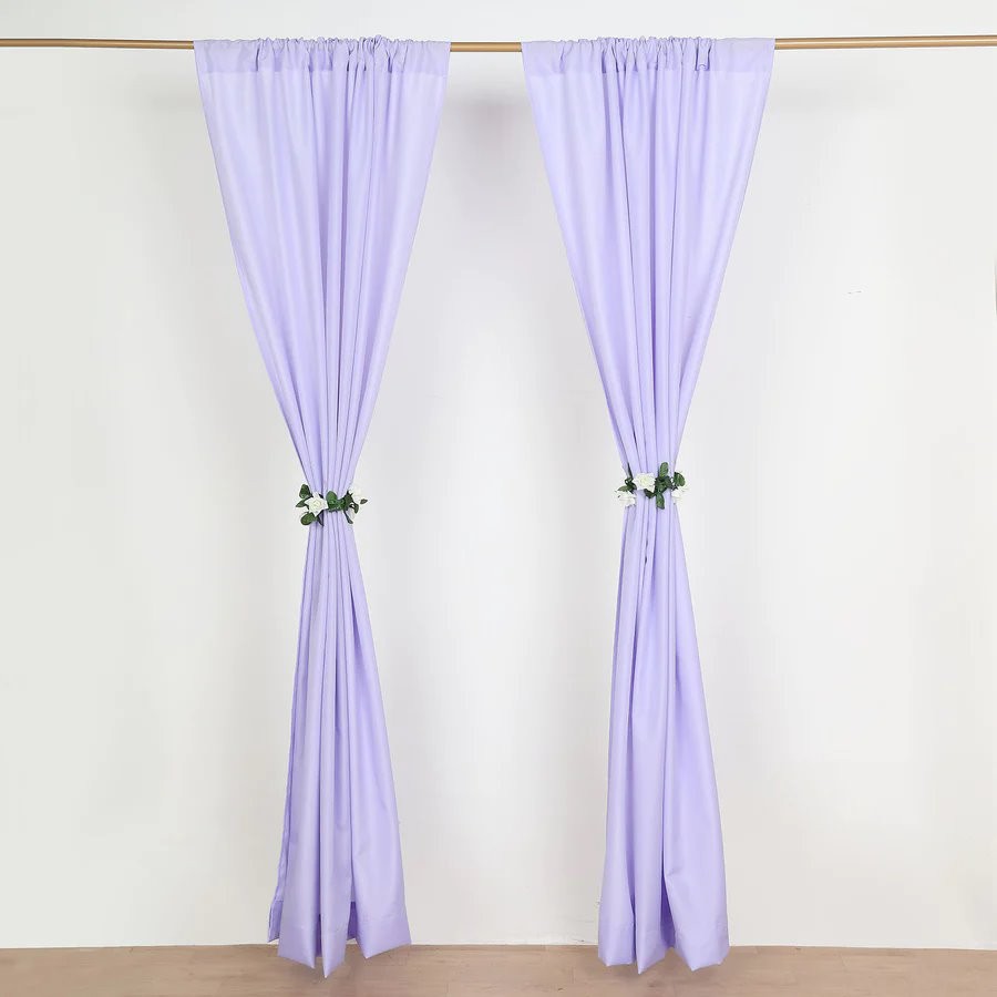 LAVENDER 2 Drapery Panels 8 ft Polyester Backdrop CURTAINS Rod Pockets Party