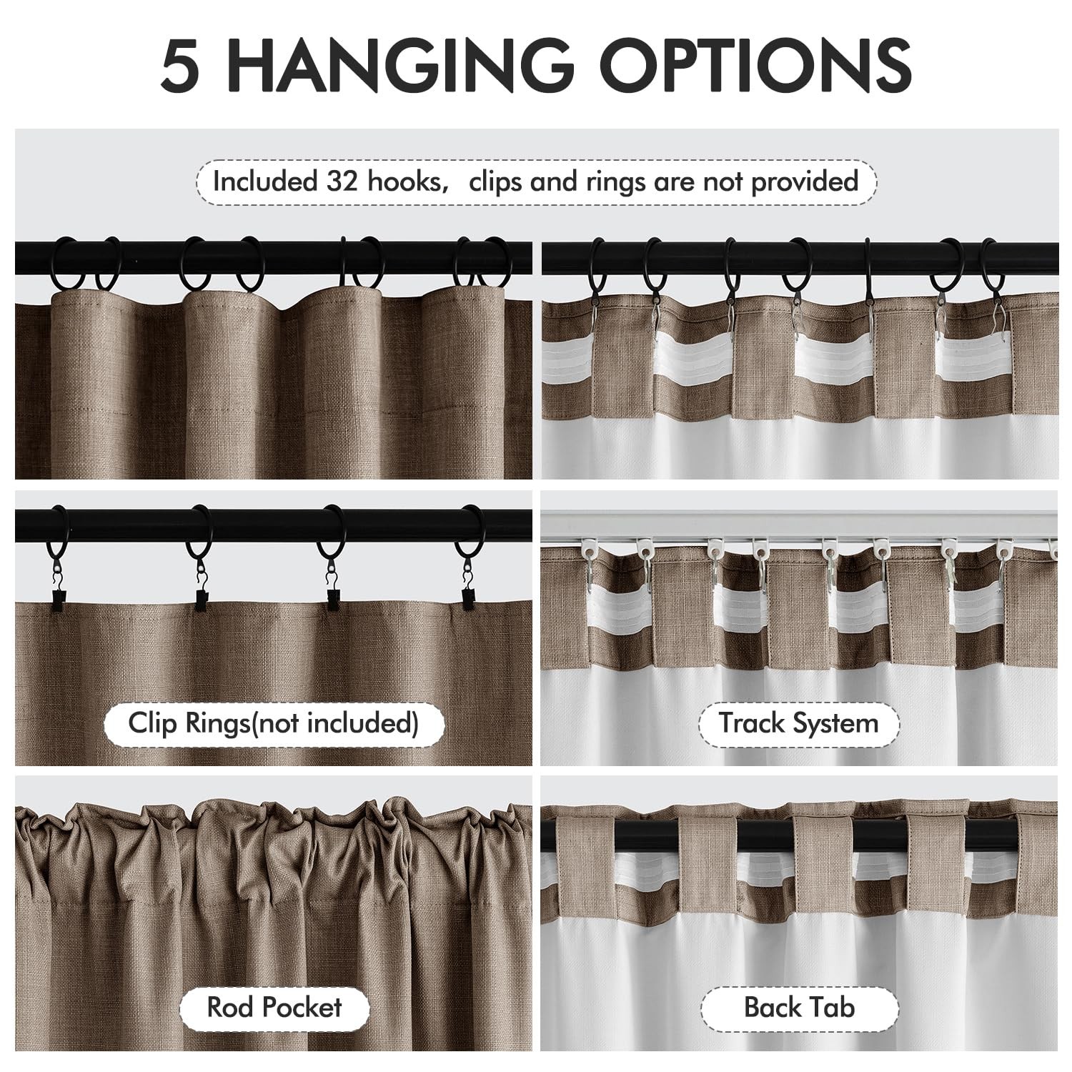MIULEE 100% Blackout Curtains 90 Inch 50″W x 90″L (Pack of 2), Dutch Cocoa