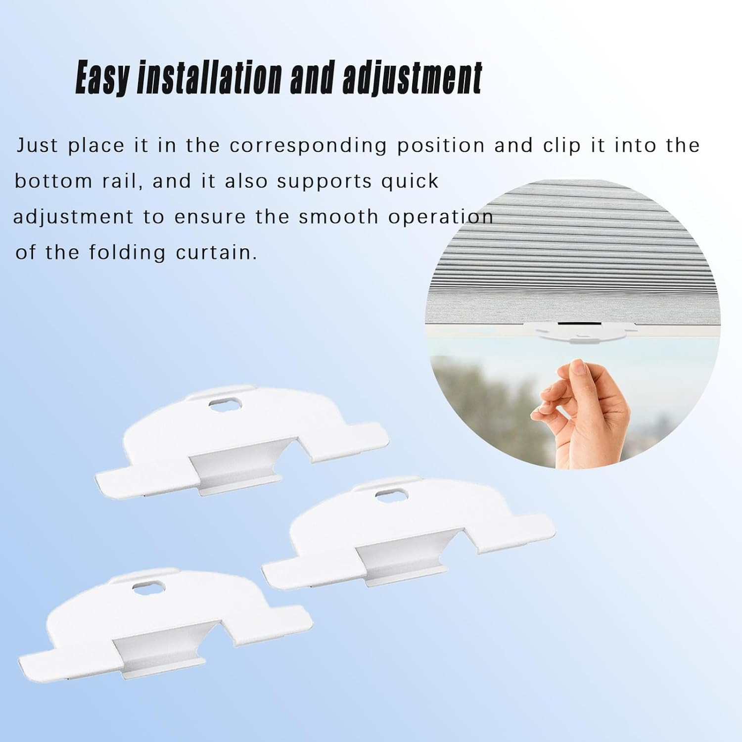 3/4″ Pleat Lite Rise Blind Pulls for Hunter Douglas Shades, White (3 Pack)