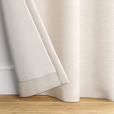 1pc 50″x84″ Blackout Textural Overlay Window Curtain Panel Cream