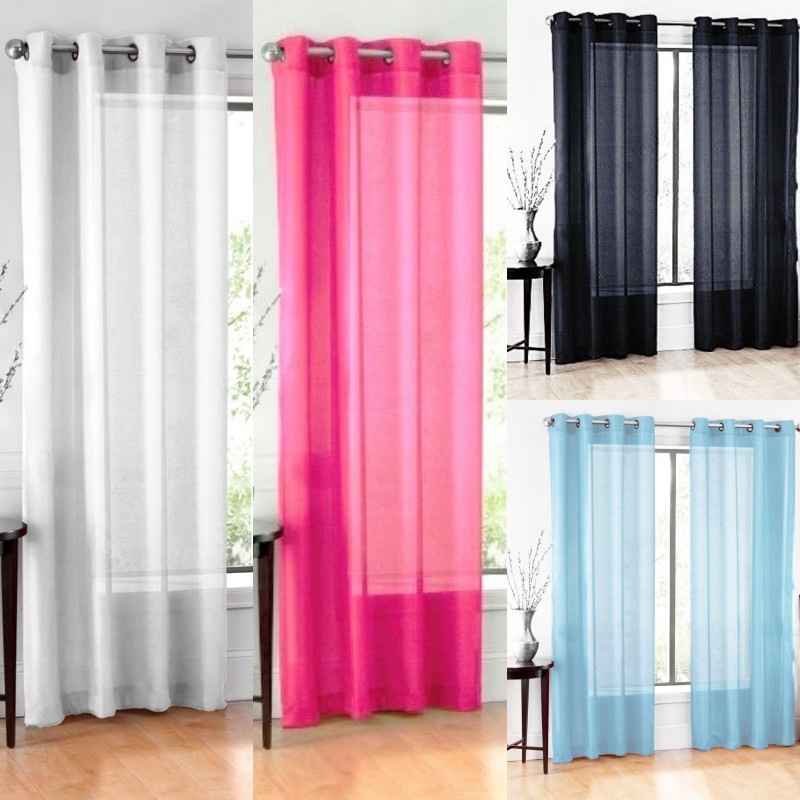 SOLID Window Curtains 6 Bronze Nickel Finish Grommets Linen or Sheer