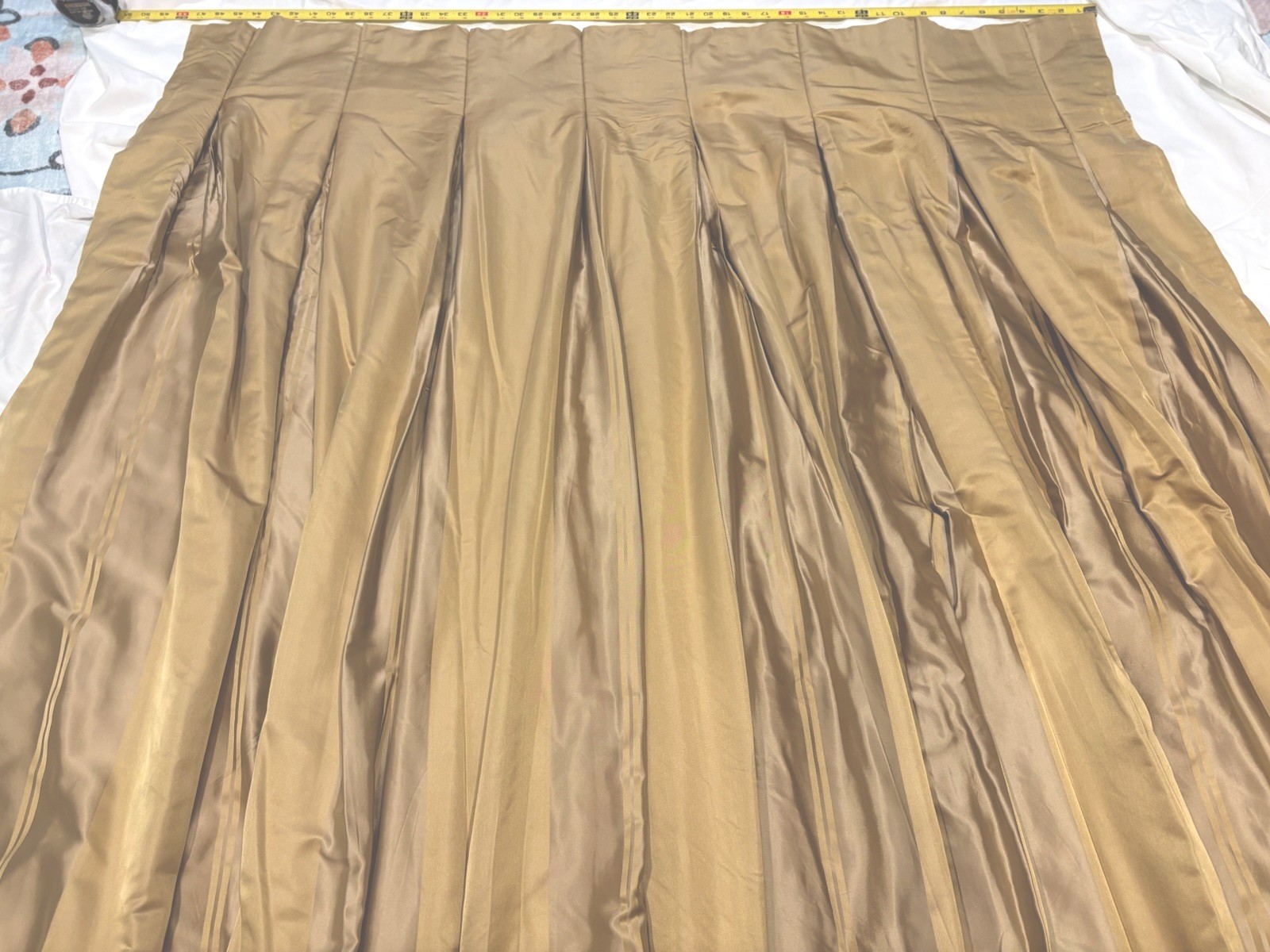 Restoration Hardware Thia Silk CurtainsPleated Interlined Thermal/ Gold/Tan