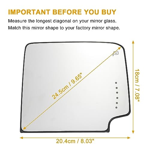 Car Passenger Side Rearview Mirror Glass Right Upper Heated Mirror Glass
