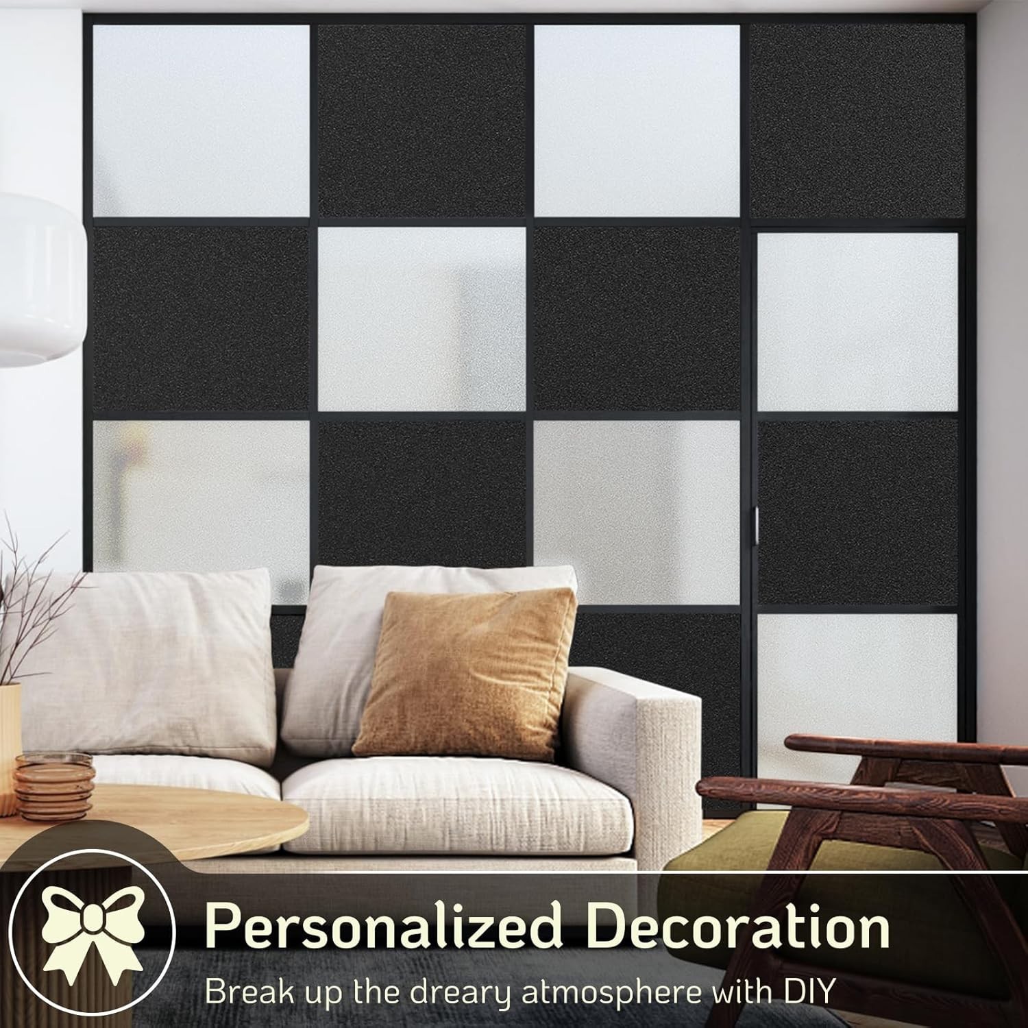 Static Cling Blackout Window Film 100% UV Blocking Thick Black Tinting Cover Set