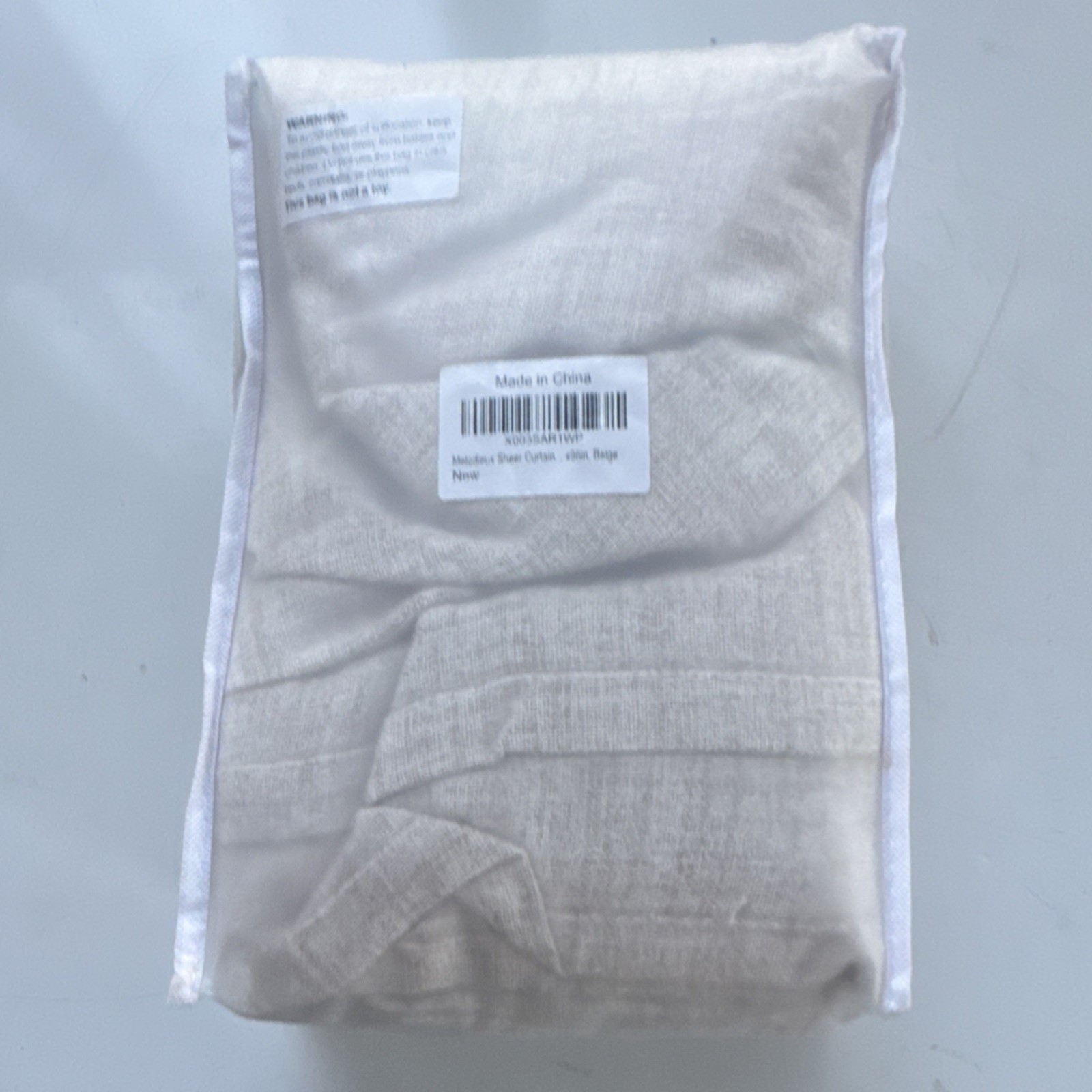 Melodieux Sheer Curtain Panel Beige 96in X003SAR1WP