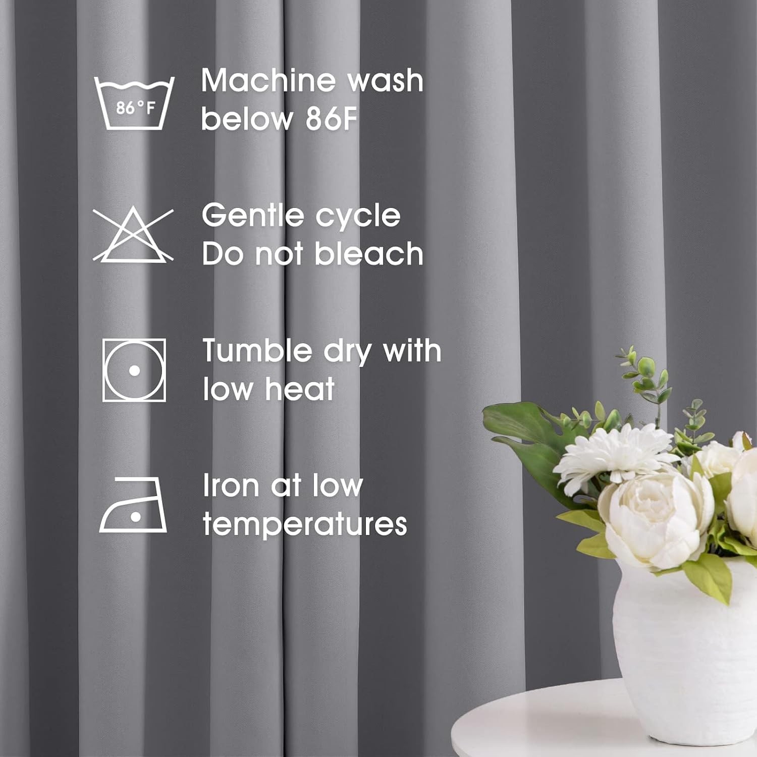 Bedroom blackout curtains 52 inches × 84 inches Length 2 pieces Light gray