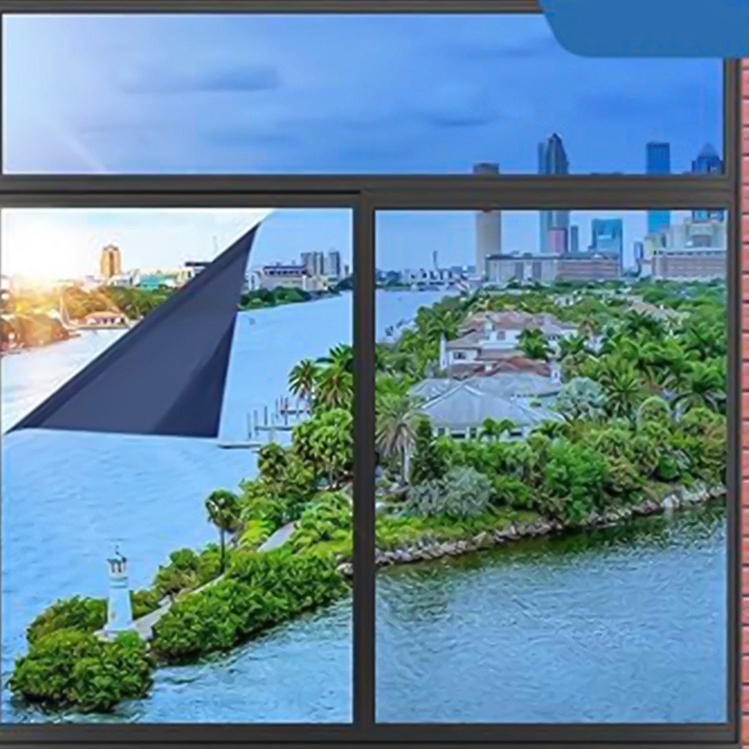 Static Cling One Way Mirror Window Film Privacy UV Blocking Glass Cover office