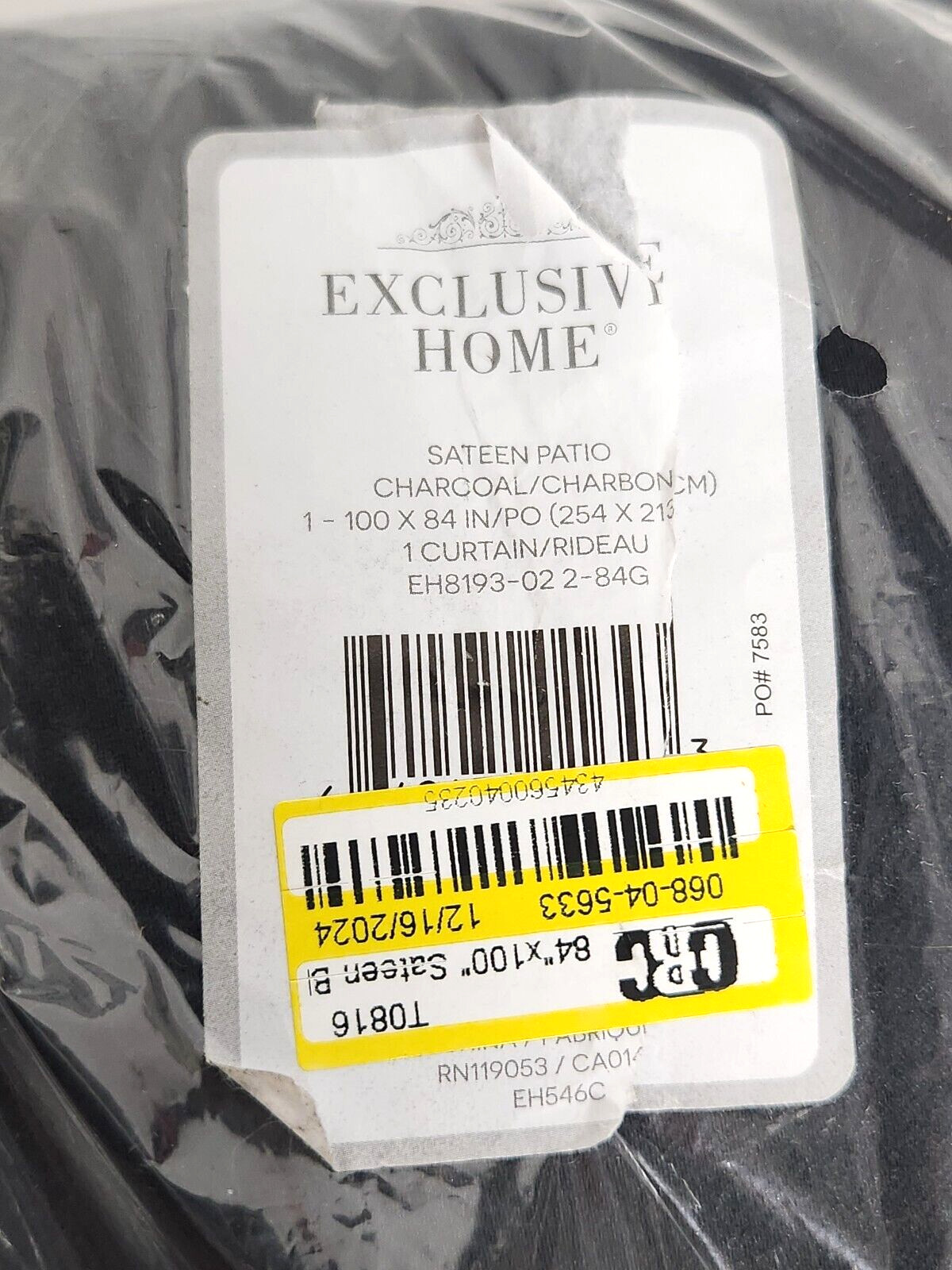 100W x 84L Grey Extra Wide Sateen Blackout Curtain Panel – Exclusive Home
