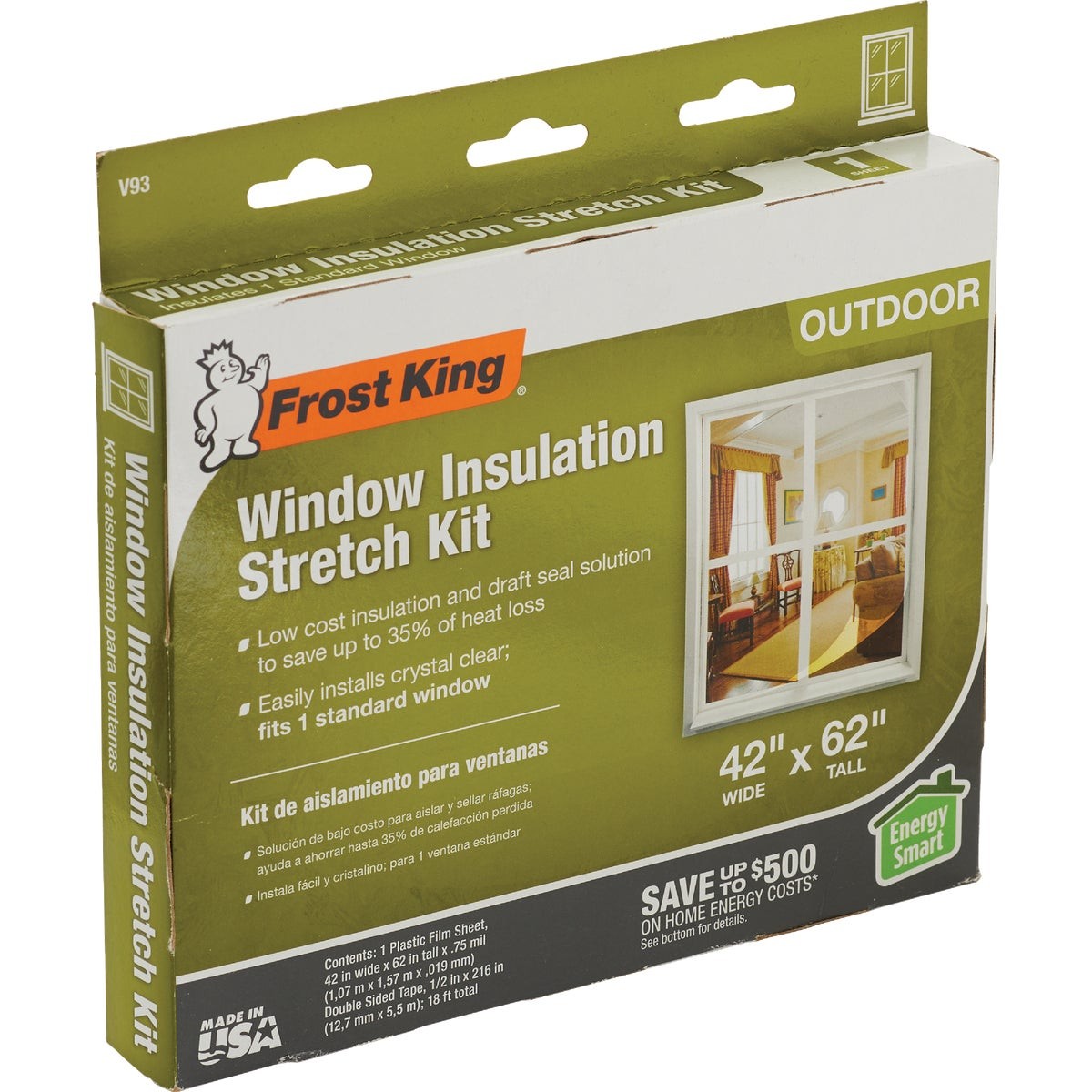 Frost King 42 In. x 62 In. Window Outdoor Stretch Film Kit V93H Frost King V93H
