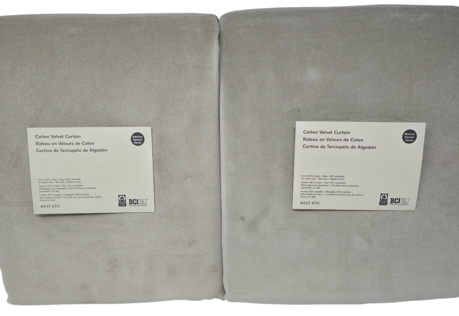 West Elm Set Of 4 Cotton Velvet Blackout Curtains 48×84 Elm Green Drapes