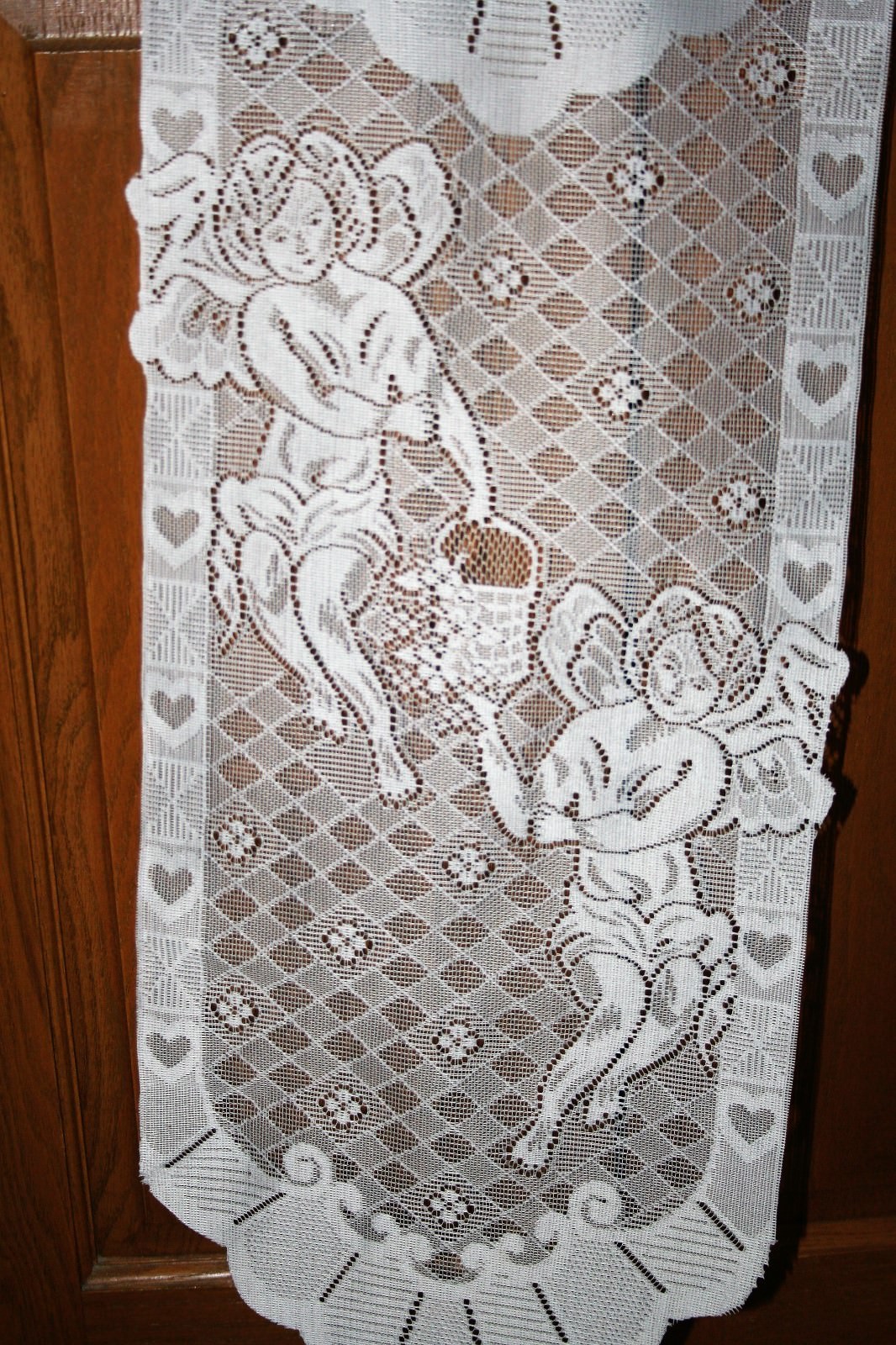Decorative Lace Wall Banner Wall Hanging Victorian Cherubs Hearts Angels