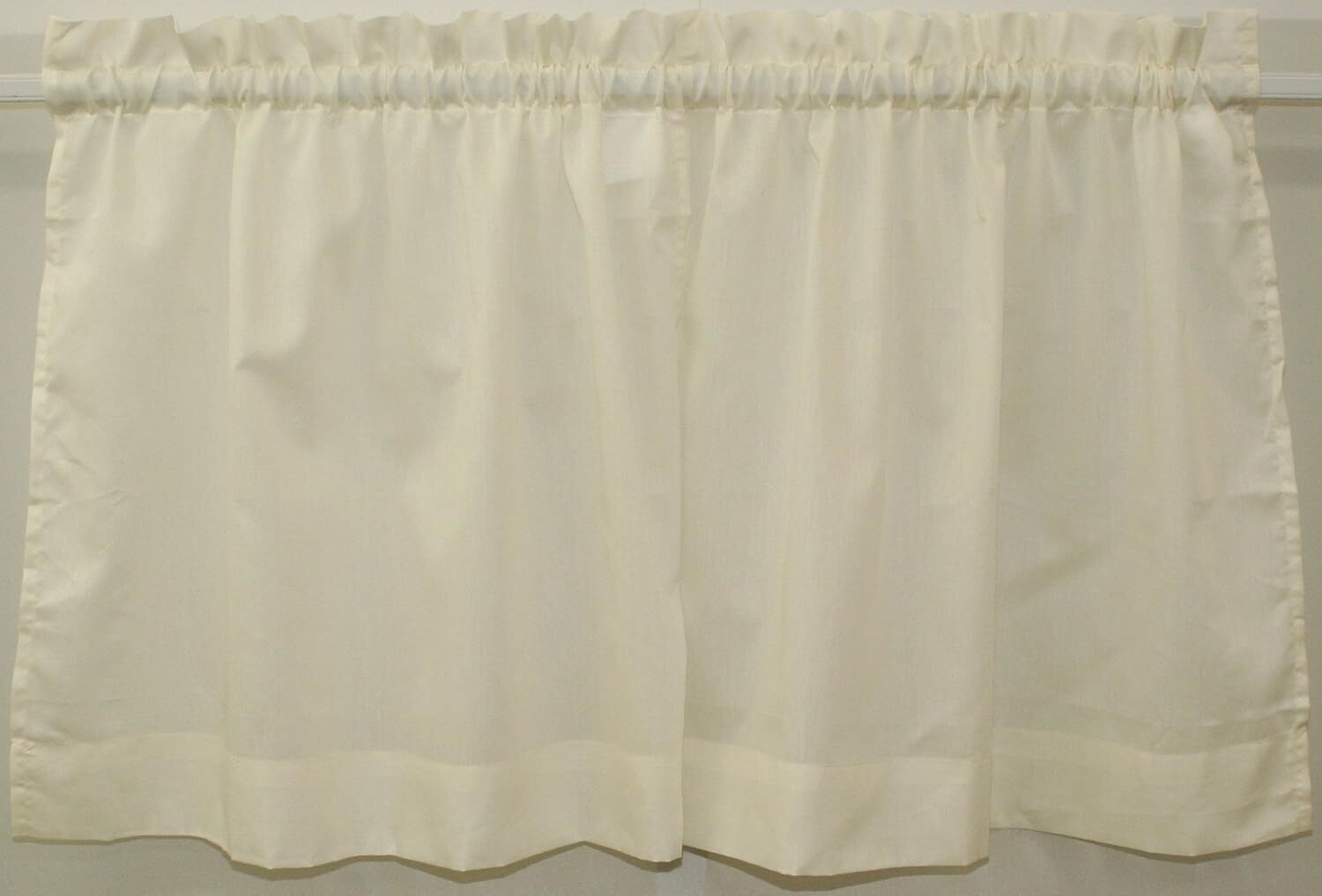 Stacey Solid Light Filtering Cafe Curtain Tier or Valance or Swag ICE CREAM