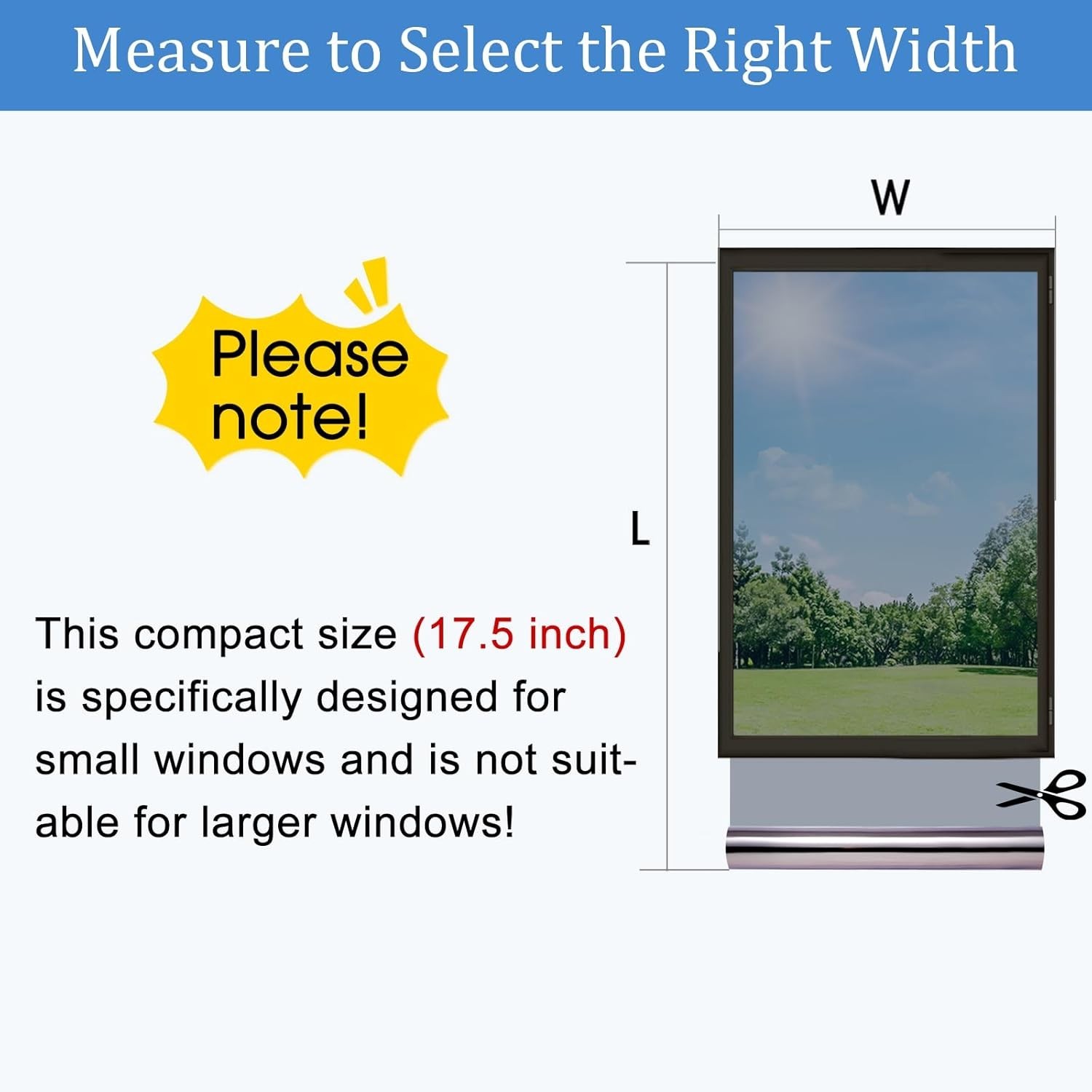 Daytime Privacy Reflective Window Film with Installation Tools – 17.5×78.7 Inch