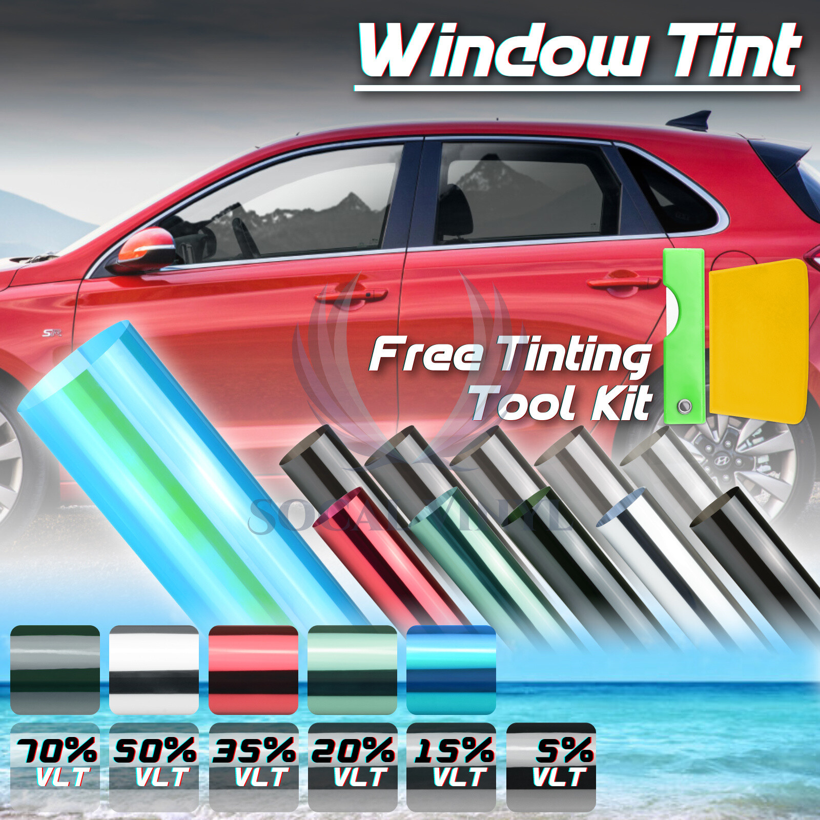20″x10FT Uncut Window Tinting Film Car Home Office Glass Privacy Security Roll
