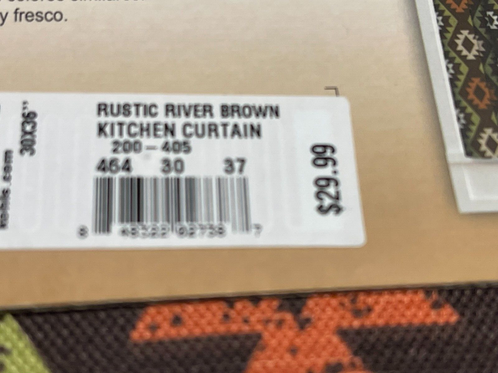 New Colordrift Rustic River Curtains 30″ X 36″ each: Set of 2 Cafe/Tier Curtains