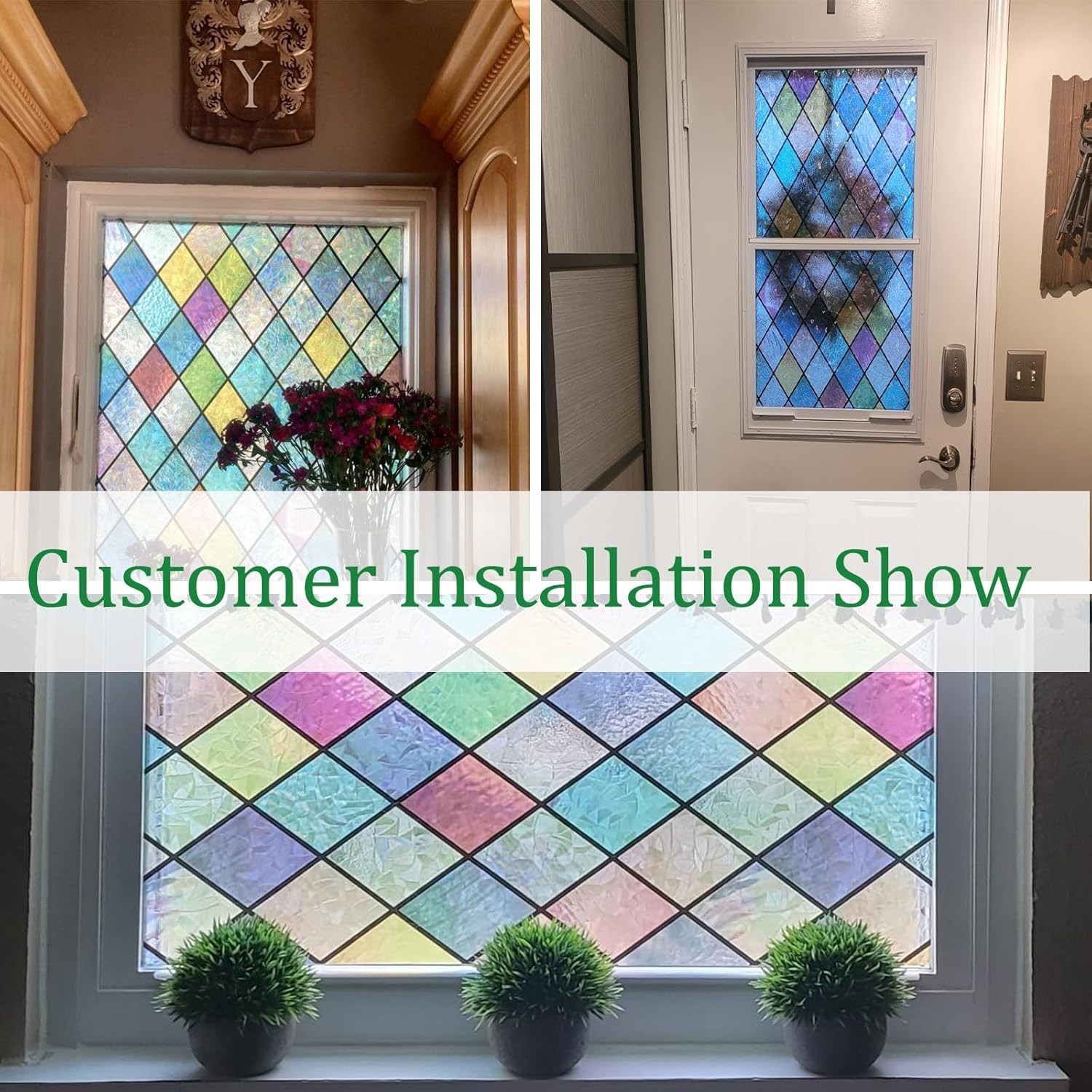 UV Blocking Rainbow Window Film – Stained Glass Effect for Home 17.7 x 78.7