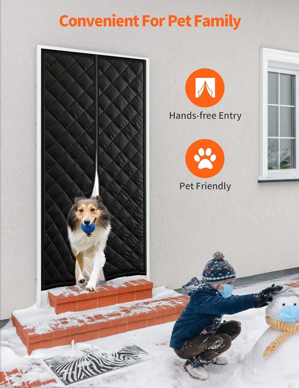 Magnetic Thermal Door Curtain for 36″ x 80″ Doors – Energy-Saving & Pet-Friendly