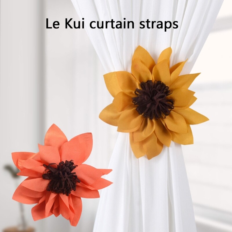 Pack of 4 Flower Design Curtain Holdbacks for Living Room Window Drape Tiebacks
