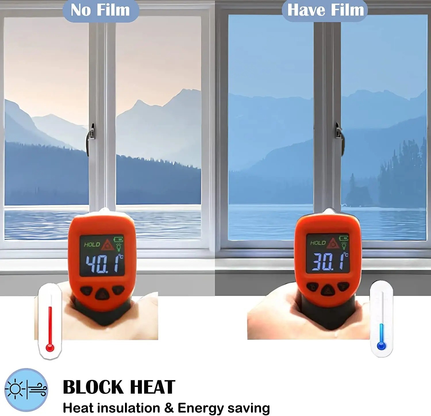 One Way Mirror Reflective Window Film Home Privacy Solar Tint Foil Glass Sticker