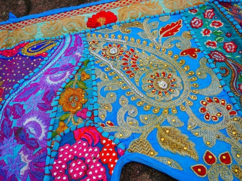 Blue 2 Meter Large Toran Boho Wall Tapestry Indian Entrance Decor Door Hanging