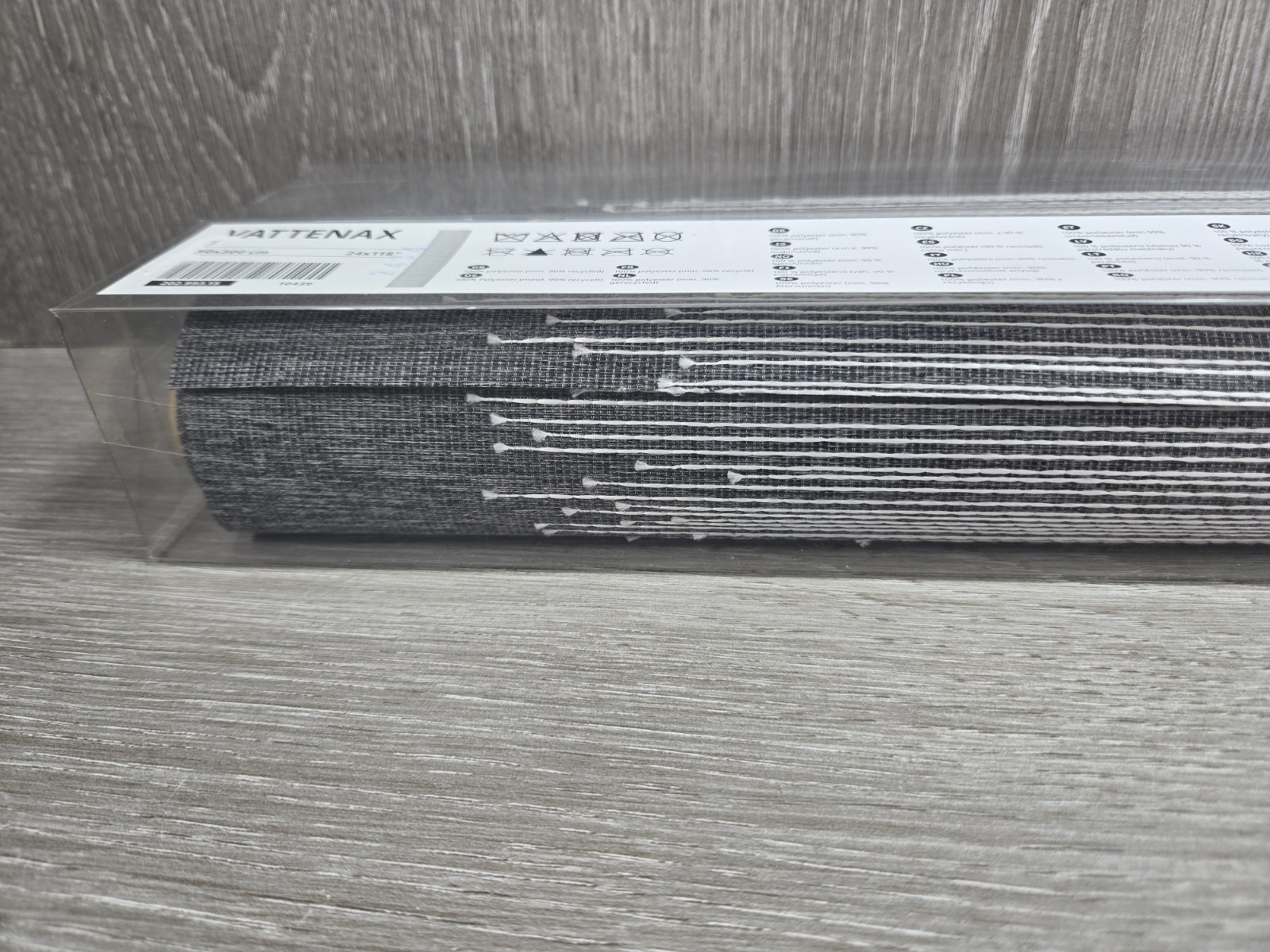 IKEA VATTENAX Panel Curtain Gray /White 24×118″ Compatible VIDGA 202.993.15 Pair