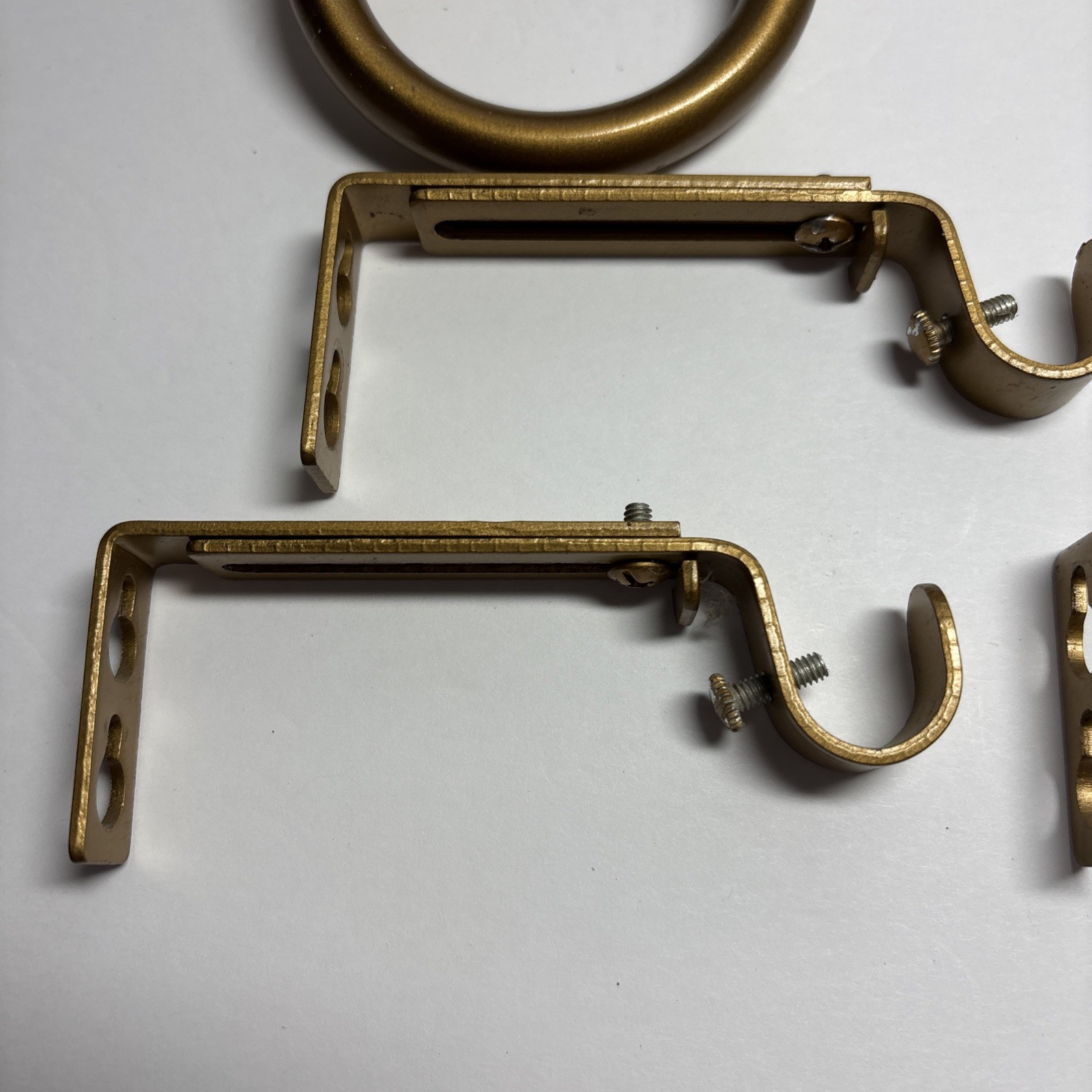 Assorted Hardware 2 Drapery Scarf Tiebacks 4 Finials 4 Rod Holders