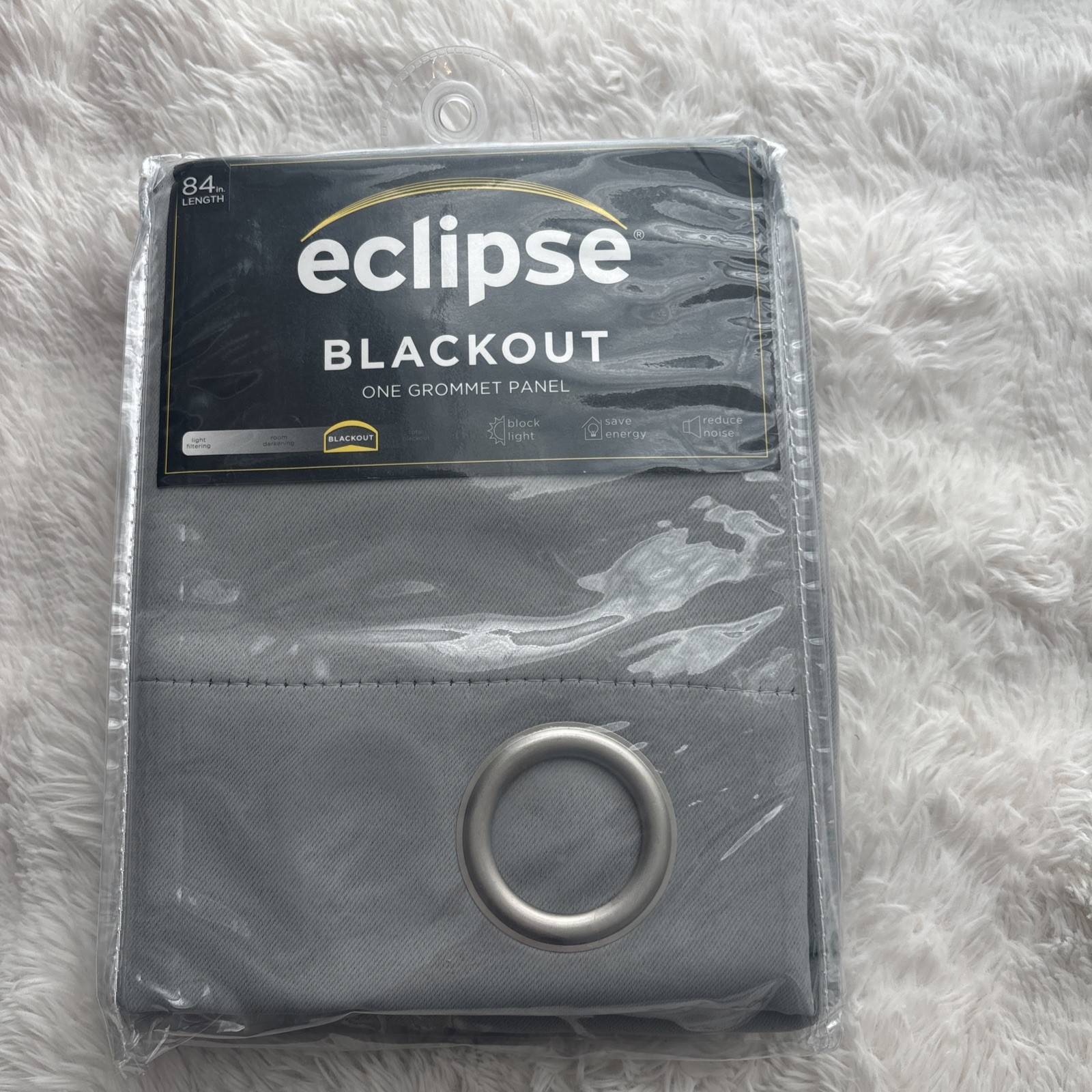 Eclipse Blackout One Grommet Window Curtain Panel 37in x 84in grey New