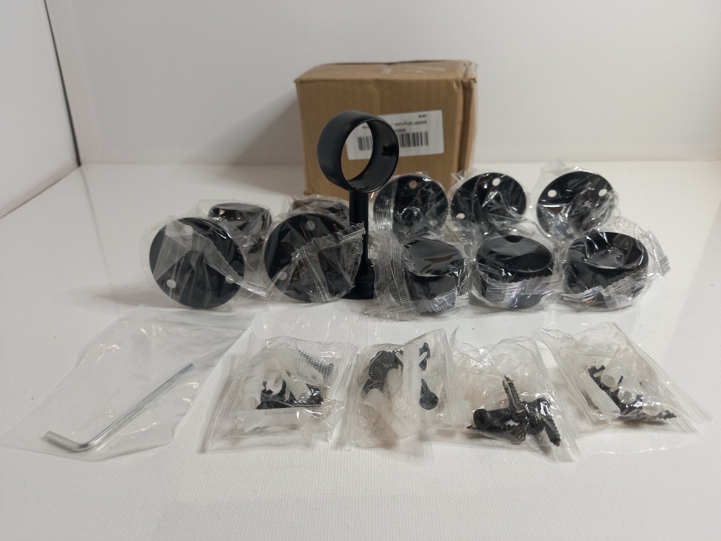 Ceiling Curtain Rod Brackets – 6 Pack Hooks Hangers 1 1/4-Inch Drape Poles