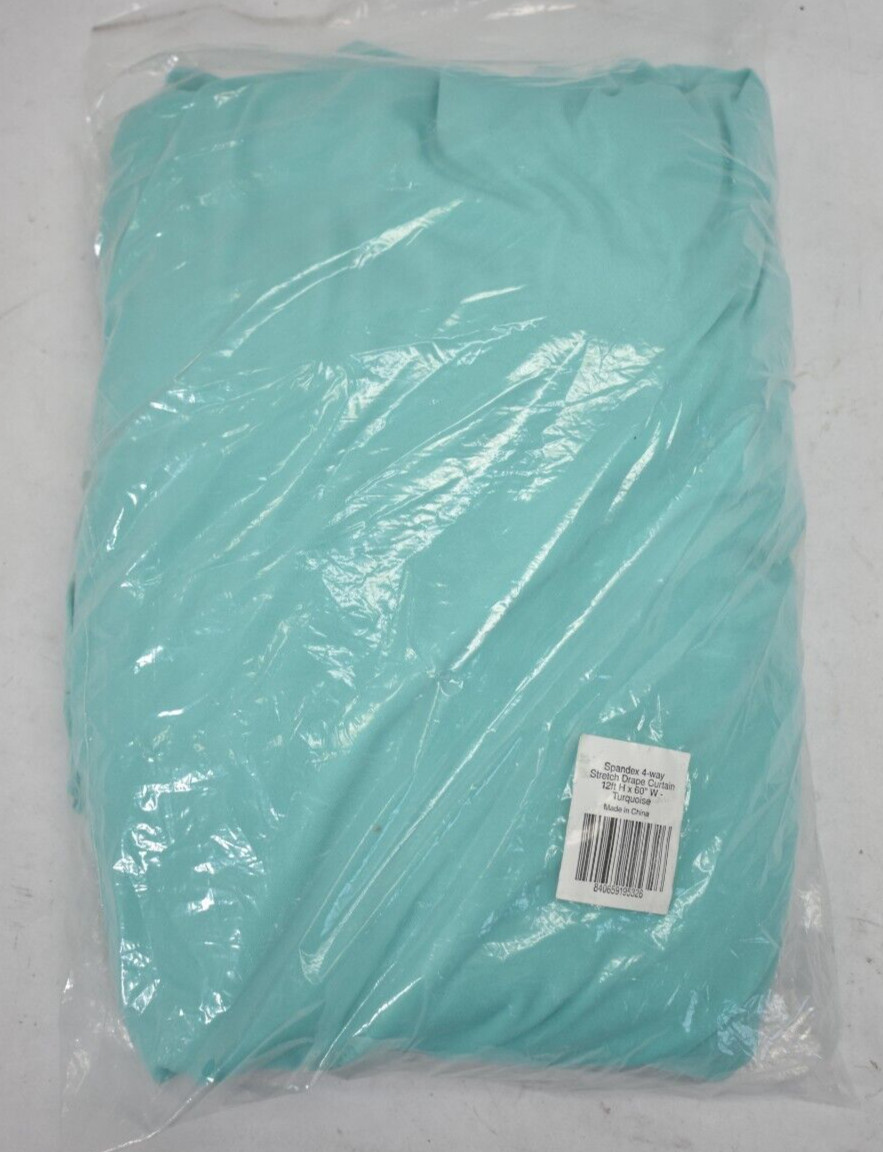 Spandex 4 Way Stretch Drape Curtain 12′ H x 60″ W Turquoise Lightweight