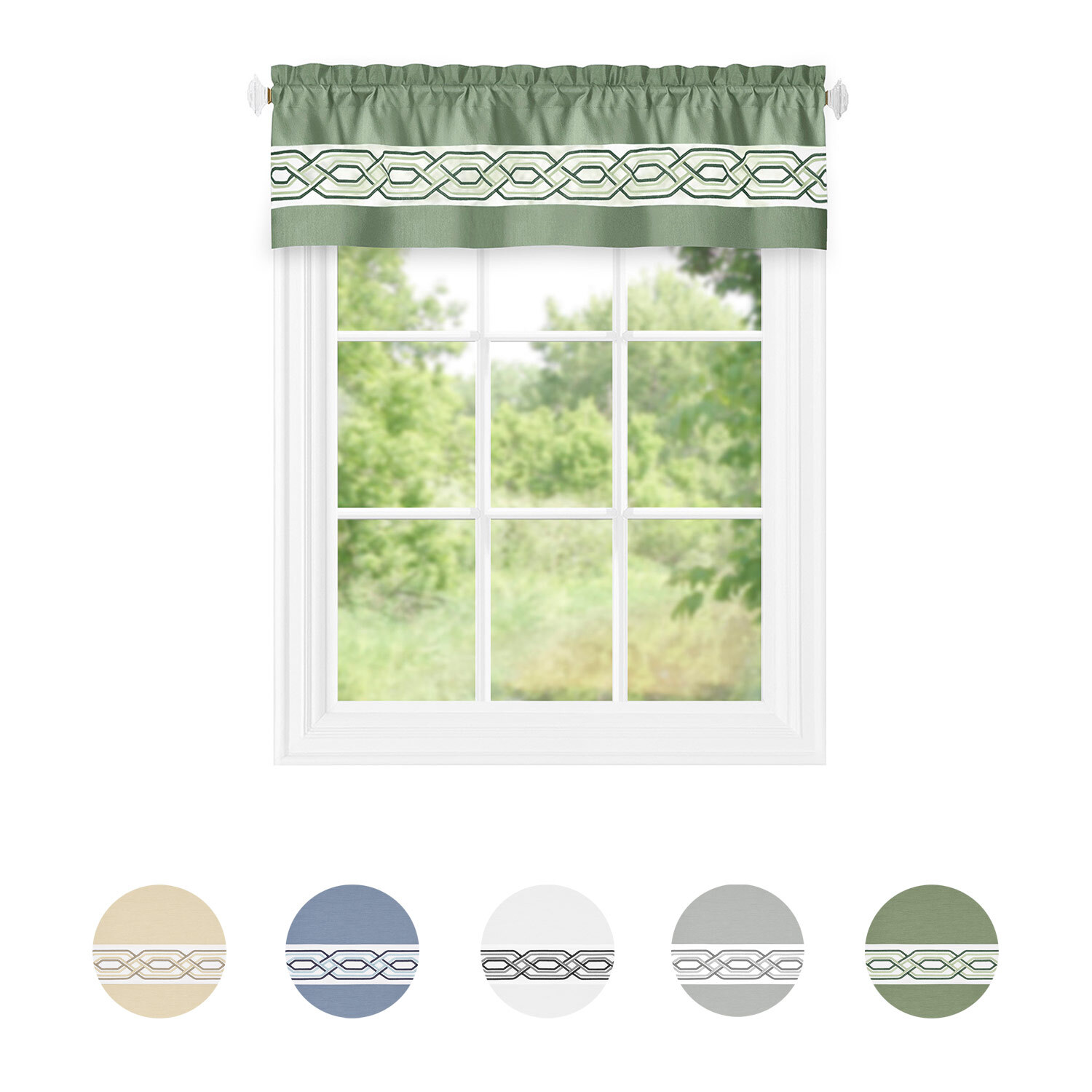 PowerSellerUSA Sleek & Clean Minimalist Two-Tone Kitchen Window Curtain Valance