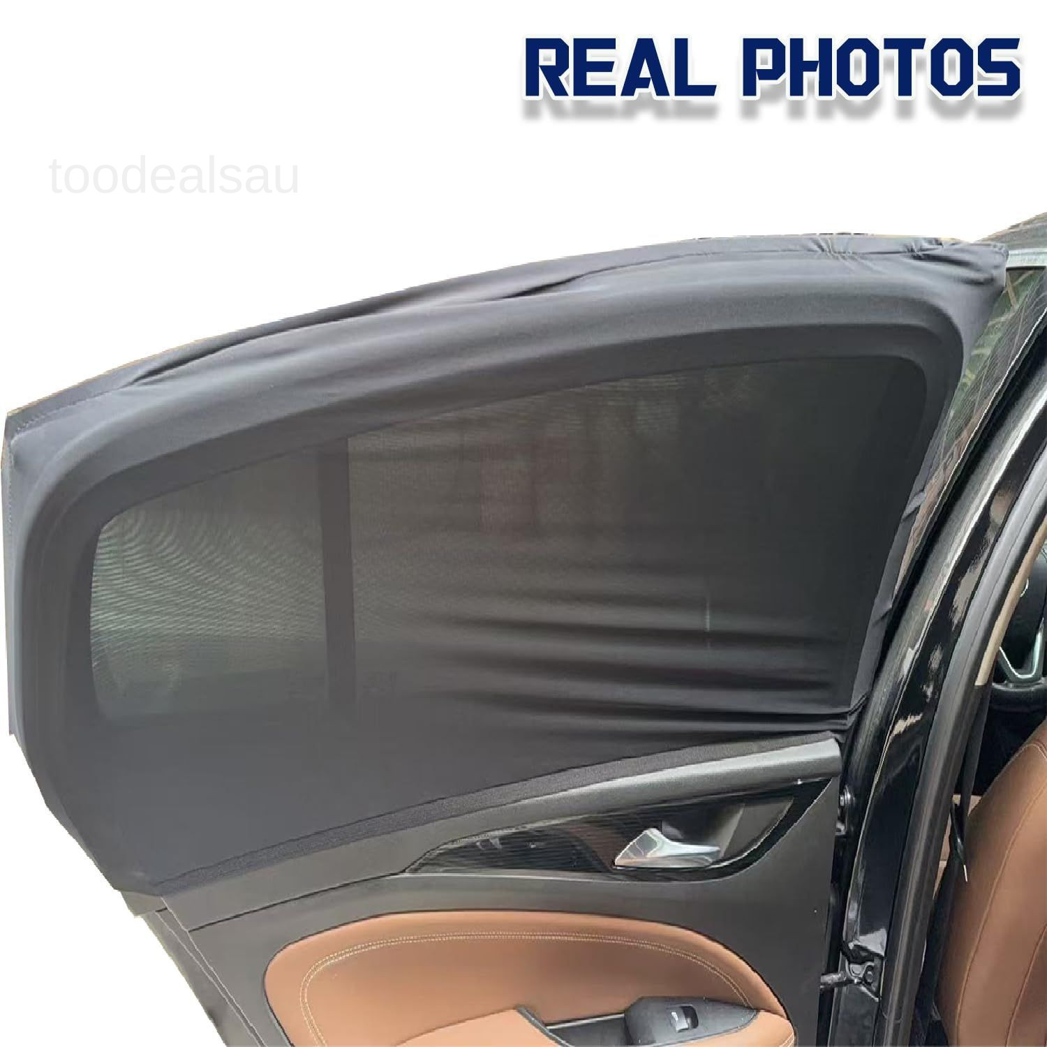 Car Rear Window Screens for Side Windows, 2 Pack Black